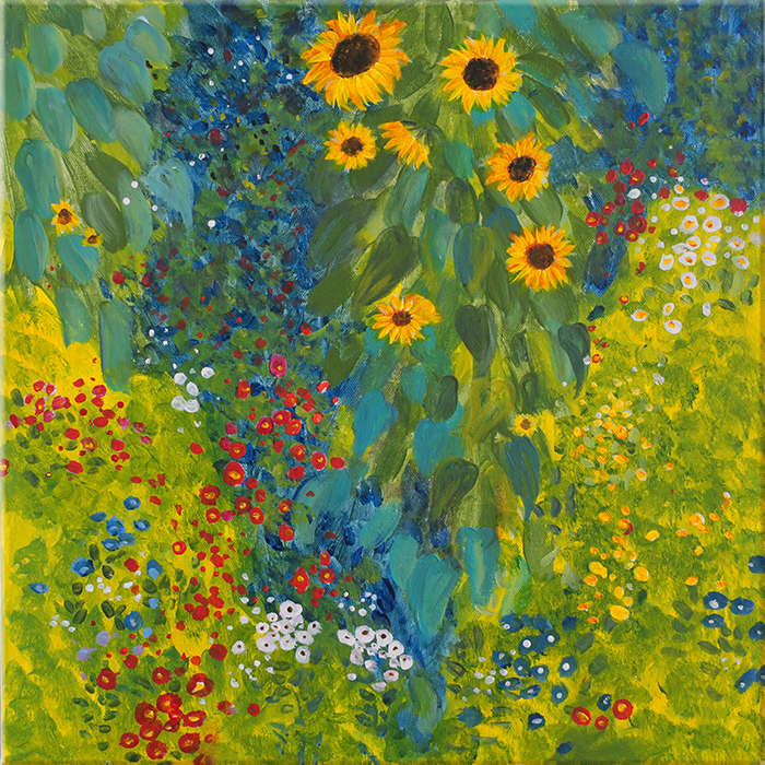 Aartwerk adaptation: <br>Gustav Klimt, <em>Farm Garden with Sunflowers, 1913</em> (3h)